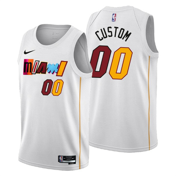 Men's Miami Heat Active Player Custom 2022/23 White City Edition Stitched Basketball Jersey